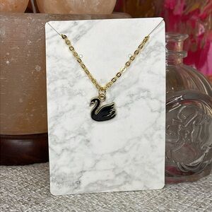 10k Gold and Black Swan Bracelet